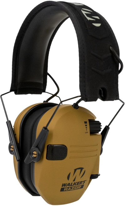 Walker's Razor Slim Electronic Ear Muffs Ultra Low Profile Battle Brown