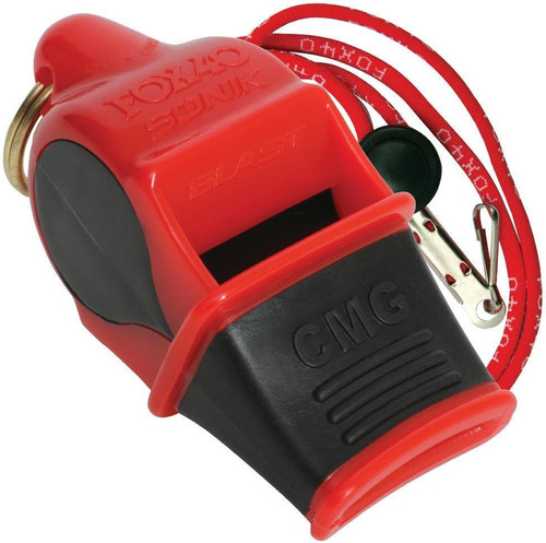 Fox 40 Sonik Blast CMG Pealess Safety Whistle, 120+ dB, Red - 9203-3708