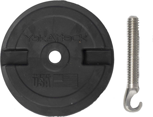 YakAttack Leash Plug Adapter Kit With Base For Stand Up Paddleboards Black