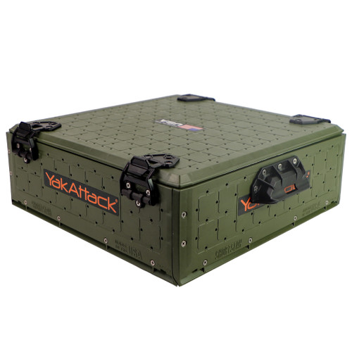 YakAttack ShortStak Solo Storage Box Low-Profile W/ Lid 16"x16" Ranger Grn