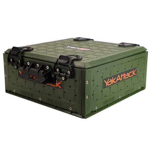 YakAttack ShortStak Solo Storage Box Low-Profile W/ Lid 13"x13" Ranger Grn