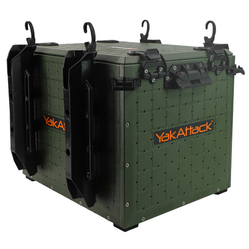 YakAttack BlackPak Pro 13" x 16" Fishing Crate W/ 4 Rod Holders Ranger Grn