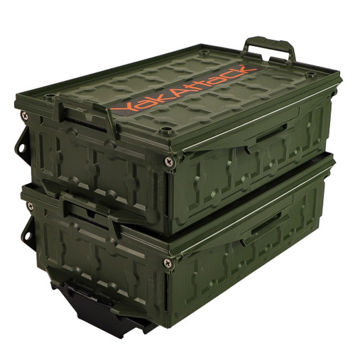 YakAttack TracPak Combo 2 Stackable Boxes w/ Quick Release Base Ranger Grn