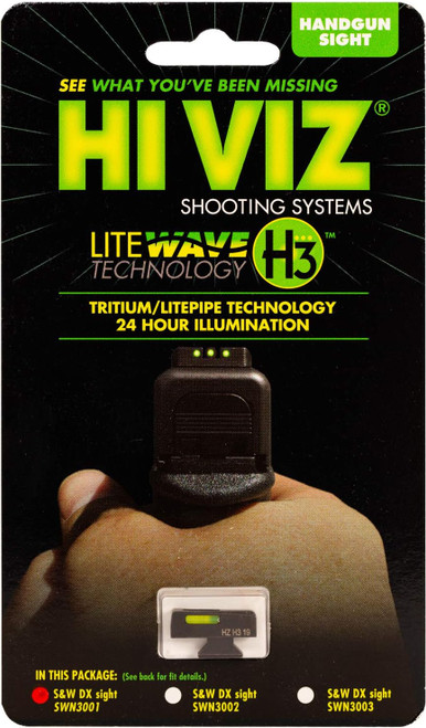 HIVIZ Litewave H3 Tritium LitePipe Sight Smith & Wesson Revolvers w/ DX GRN