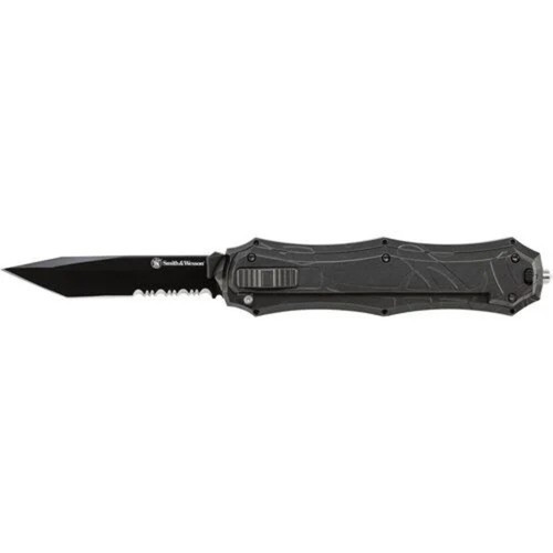 Smith & Wesson Assisted Opening OTF Tanto Point Blade Partially Serrated