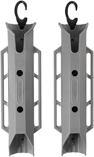 YakAttack TetherTube Rod Holder 2-Pack w/ Integrated Leash & Hardware Grey