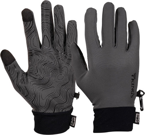 Kings Camo XKG Lightweight Gloves Rubberized Palm Grip Charcoal M/L