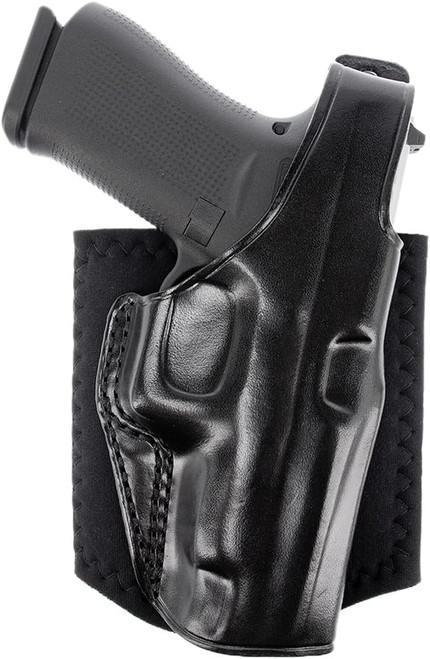 Galco Ankle Glove Holster Black Steerhide Neoprene Band, Fits Up to 13" RH