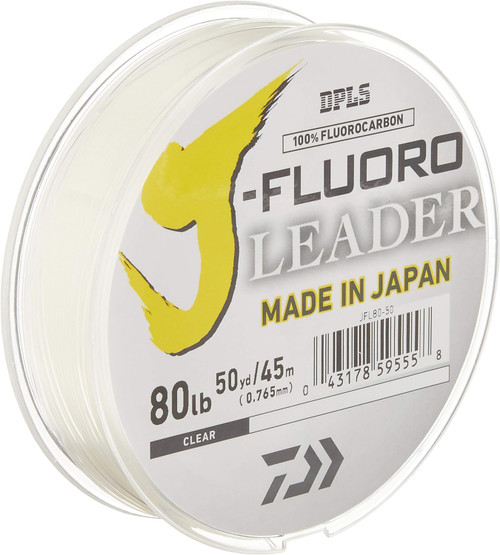 Daiwa J-Fluoro Fluorocarbon Leader 80 Pound 50 Yards Clear JFL80-50
