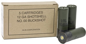 Winchester Q1544 Military Grade 12 Ga 2.75" 9 Pellets 00 Buck Shot 25 Rounds