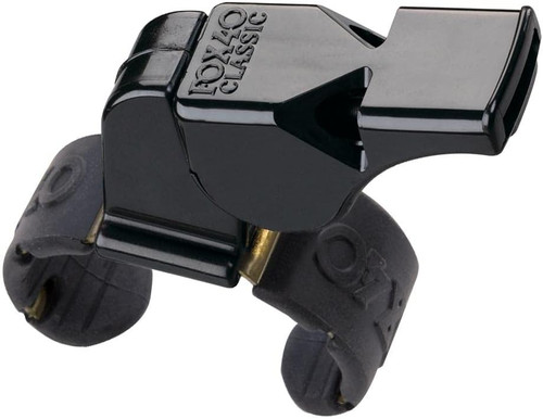 Fox 40 Classic Official Coach & Referee Whistles W/ Finger Grip Black