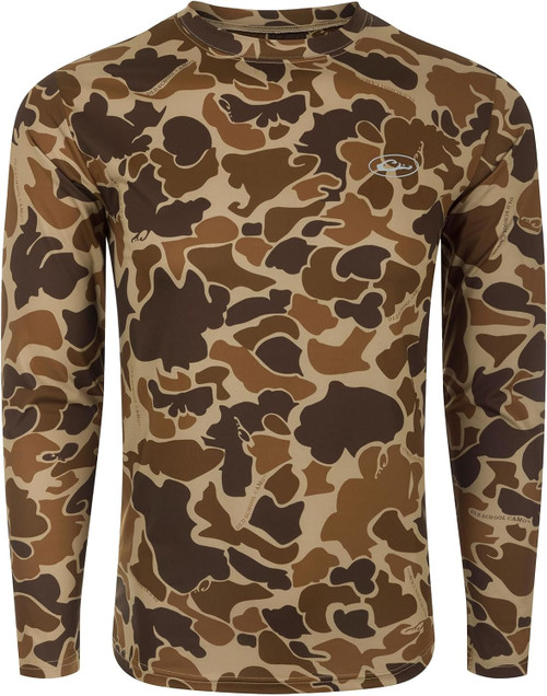Drake Waterfowl Youth EST Camo Performance Long Sleeve - Old School XL