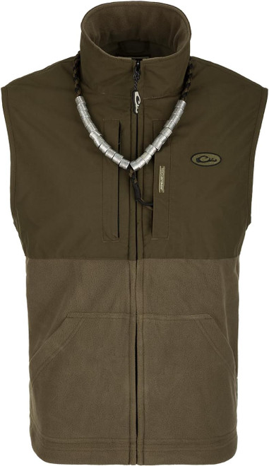 Drake Waterfowl MST Eqwader Fleece-Lined Zip Vest Green Timber XL