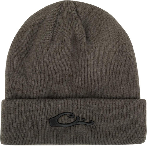 Drake Waterfowl LST Rib-Knit Stocking Cap Old-Style Roll-Up Edge OSFM Gray