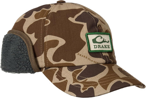 Drake Men MST Flap Cap Fleece Lined Fold Down Ear Flaps Old School OSFM