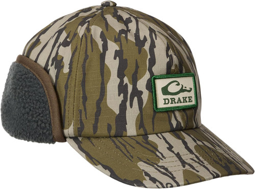 Drake Men MST Flap Cap Fleece Lined Fold Down Ear Flaps Bottomland OSFM
