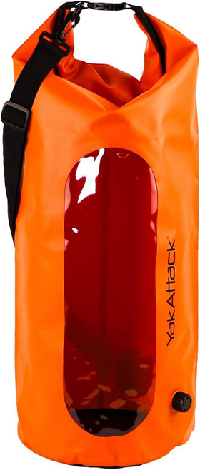 YakAttack 30L Roll-Top Waterproof Dry Bag With Air Valve Orange SBA-1004