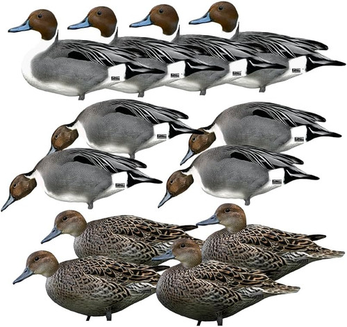 Banded GHG Pro Grade Silhouette Duck Decoys - Pintail 12Pk W/ Ground Stacks