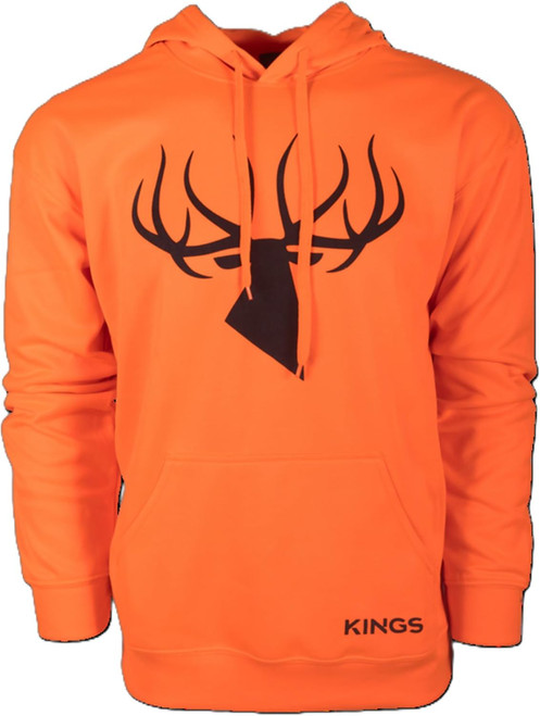 King's Camo Men's Blaze Orange Poly Hoodie Large - KBZ415-BZ/DS-L