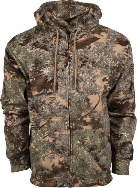 King's Camo Men's Classic Cotton Full-Zip Hoodie, Desert Shadow X-Large
