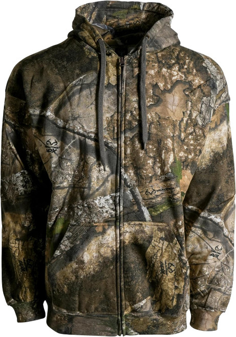 King's Camo Men's Classic Cotton Full-Zip Hoodie, RealTree APX Large