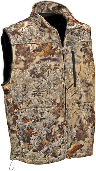 King's Camo Men Soft Shell Hunting Vest 100% Polyester Desert Shadow M
