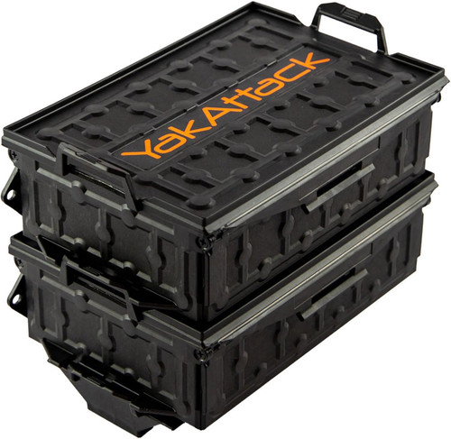 YakAttack TracPak Combo Kit 2 Stackable Boxes Quick Release Base Blk USED