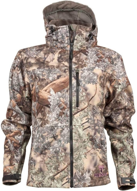King's Camo Ladies Wind Defender Fleece Camo Jacket Desert Shadow Large