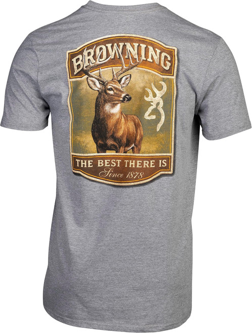 Browning Men's Graphic Typical Buck Logo T-Shirt Medium Graphite Heather