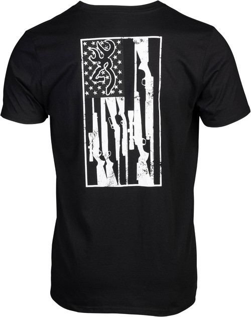 Browning Men's Legacy Flag W/ Buckmark Logo T-Shirt Black 2X-Large