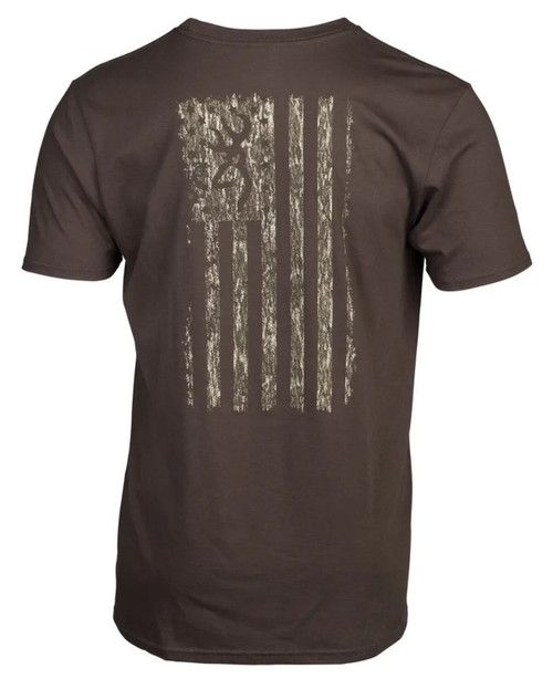 Browning Men's Camo Flag Graphic Logo T-Shirt Bottomland/Brown XX-Large