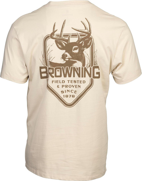 Browning Men's Glenn Shirt Graphic Logo T-Shirt Cotton Color: Bone XL