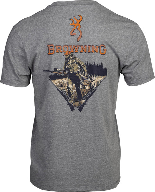 Browning Men's Tag Out Graphic Logo Cotton Shirt Heather Gray 2X-Large