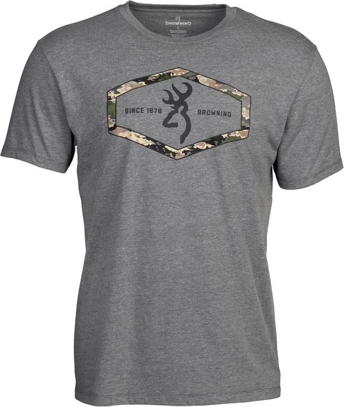 Browning Men's Hexlock Graphic T-Shirt Cotton Blend Heather Gray Medium