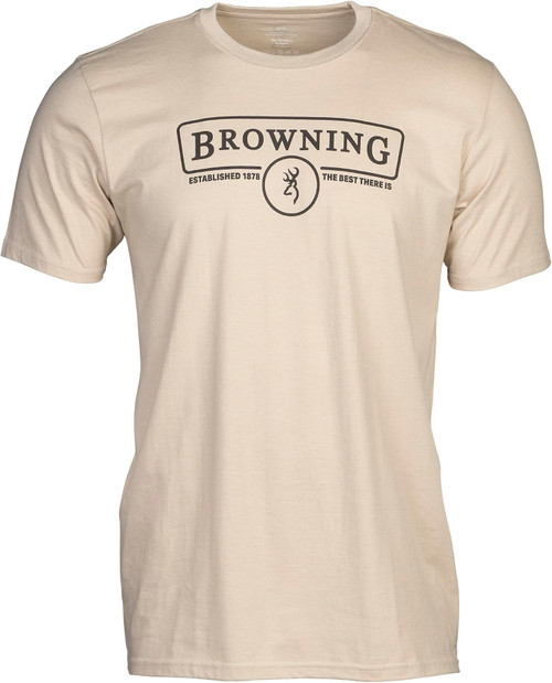Browning Men's Contour Graphic Logo T-Shirt Tan/Brown Large