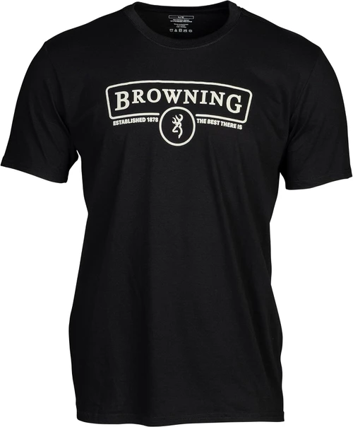 Browning Men's Contour Graphic Logo T-Shirt Black/White Medium