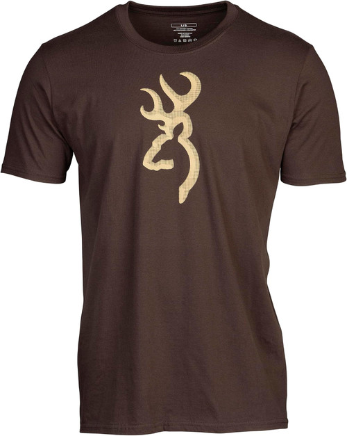 Browning Men's HT Buckmark Logo T-Shirt Cotton Blend Brown Large