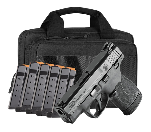 Smith & Wesson 14750 M&P Shield Plus Bundle 9mm 13+1 3.10" BBL 6 Mags & Bag