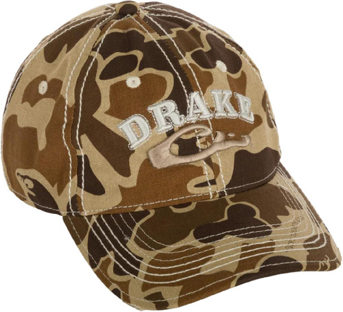 Drake Waterfowl Distressed 6-Panel Ball Cap Weathered Cotton Old School OS