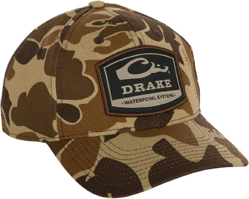Drake Waterfowl 6-Panel Badge Hunting Cotton Blend Cap Old School One Size
