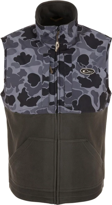 Drake Waterfowl Men MST Eqwader Vest Fleeced Lined - Old School Black XL