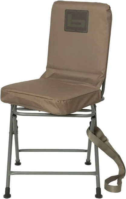 Banded Swivel Blind Chair 360° Rotation Adj Legs Padded Seat Marsh Brn Tall