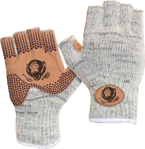 Fish Monkey Wooly Precision Grip Half Finger Glove Tan/Leather L/XL