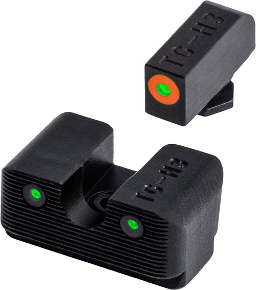 TRUGLO Tritium Pro Night Sights Compatible w/Glock High Models Orange Ring