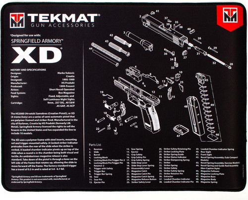 TekMat Ultra Handgun Cleaning Mat 20"x15" Extra Thick .25" Springfield XD