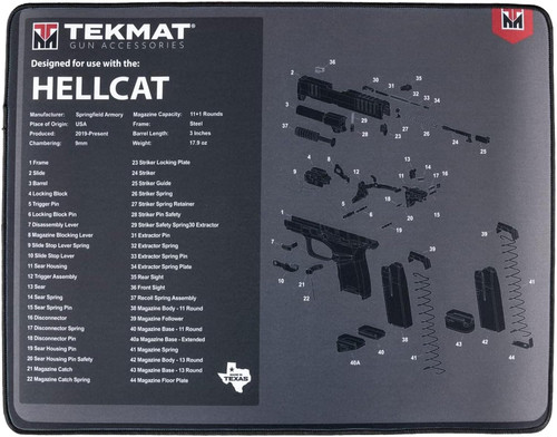 TekMat Ultra Handgun Cleaning Mat 20"x15" Extra Thick .25" Hellcat Black