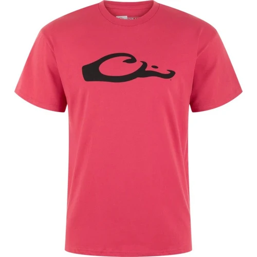 Drake Waterfowl Graphic Logo Cotton Blend T-Shirt Vintage Red/Black X-Large