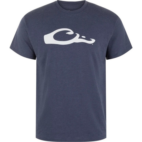 Drake Waterfowl Graphic Logo Cotton Blend T-Shirt Night Sky Dk Hthr XL