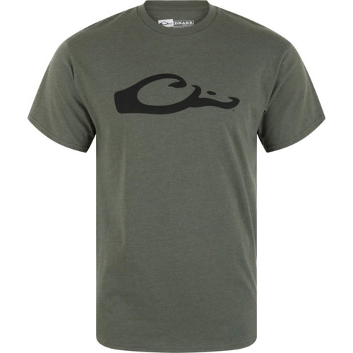 Drake Waterfowl Graphic Logo Cotton Blend T-Shirt Deep Depths DK Hthr M