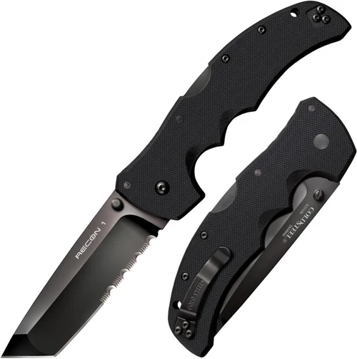 Cold Steel Recon1 4" Tanto Point 50/50 Edge Folding Knife w/Tri-Ad Lock